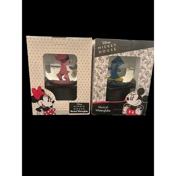 Disney Mickey & Minnie Mouse in Cap & Gown 2020 Grad Boxed‎ Musical Water Globes - Picture 4 of 6